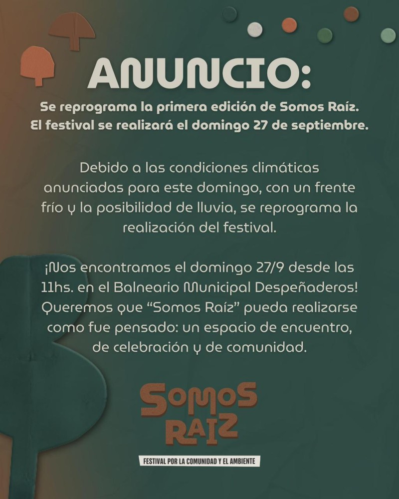 Se reprogramó la primera edición del festival “Somos Raíz” en Despeñaderos